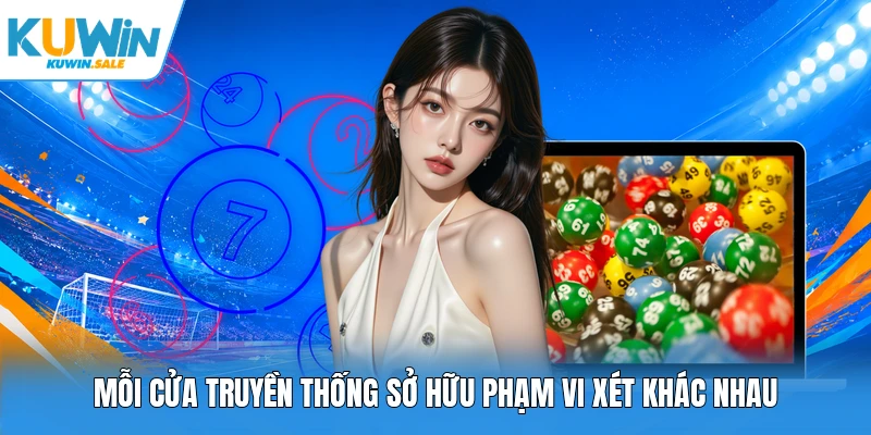 Mỗi cửa truyền thống sở hữu phạm vi xét khác nhau